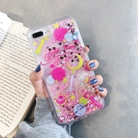 Load image into Gallery viewer, Pretty Girl Glitter Sailor Moon Liquid Case for iPhone X XS MAX XR 6 6S 7 8 Plus Cover
