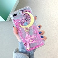 Load image into Gallery viewer, Pretty Girl Glitter Sailor Moon Liquid Case for iPhone X XS MAX XR 6 6S 7 8 Plus Cover