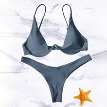 Load image into Gallery viewer, Clasic Push-up Bikini Solid Color