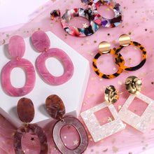 Load image into Gallery viewer, Geometric Acrylic Drop Earrings