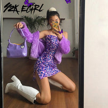 Load image into Gallery viewer, Purple Cheetah dress