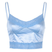 Load image into Gallery viewer, Satin Lace Crop Top