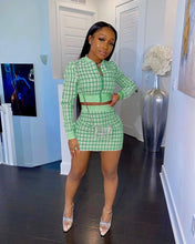 Load image into Gallery viewer, Dionne Plaid Two Piece Jacket and Skirt