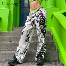 Load image into Gallery viewer, Y2K Tribal Print Wide Leg Joggers