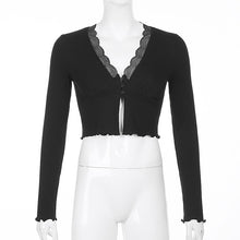 Load image into Gallery viewer, Sweet Deep V-neck Lace Trim Top