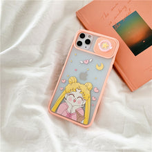 Load image into Gallery viewer, Cute Cartoon Sailor Moon Phone Case for iPhone Slide Camera Protection Silicone Cover
