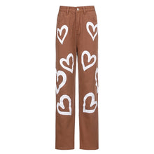 Load image into Gallery viewer, Baggy Airbrush Jeans Heart Print