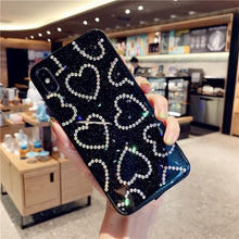 Load image into Gallery viewer, Glitter Heart Rhinestone Phone Case For iPhone