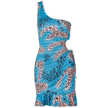 Load image into Gallery viewer, Blue Leopard Mariposa Dress