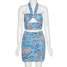Load image into Gallery viewer, Blue Leopard Mariposa Dress