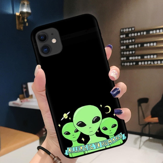 Cartoon Outer Space Silicone Phone Case iPhone 11Pro Max 6 6s 7 8 Plus X XR XS MAX