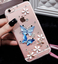 Load image into Gallery viewer, Butterfly Diamond Flower Rhinestone Case For IPhone
