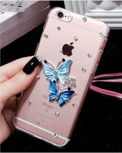 Load image into Gallery viewer, Butterfly Diamond Flower Rhinestone Case For IPhone
