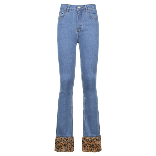 Leopard Boot Cut Jeans