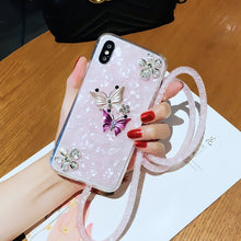 Load image into Gallery viewer, Butterfly Diamond Flower Rhinestone Case For IPhone
